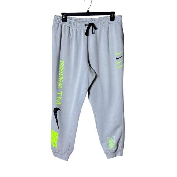 Nike Boys Sportswear TM Club Fleece Joggers Pant XL Grey Spellout Athleisure - Picture 1 of 6